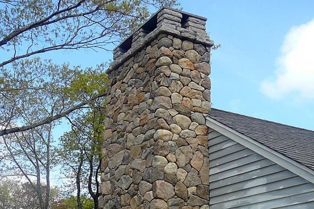 Natural Veneer Stone Fireplace & Chimney - Delgado Stone